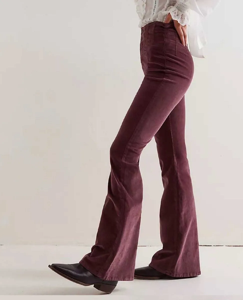 Jayde Cord Flare Pant Chocolate Truffle