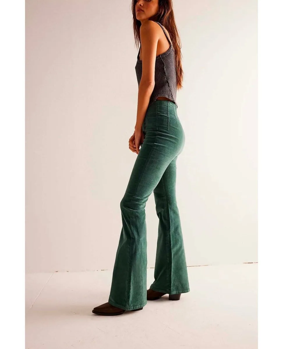 Jayde Cord Flare Pant Huntress Green