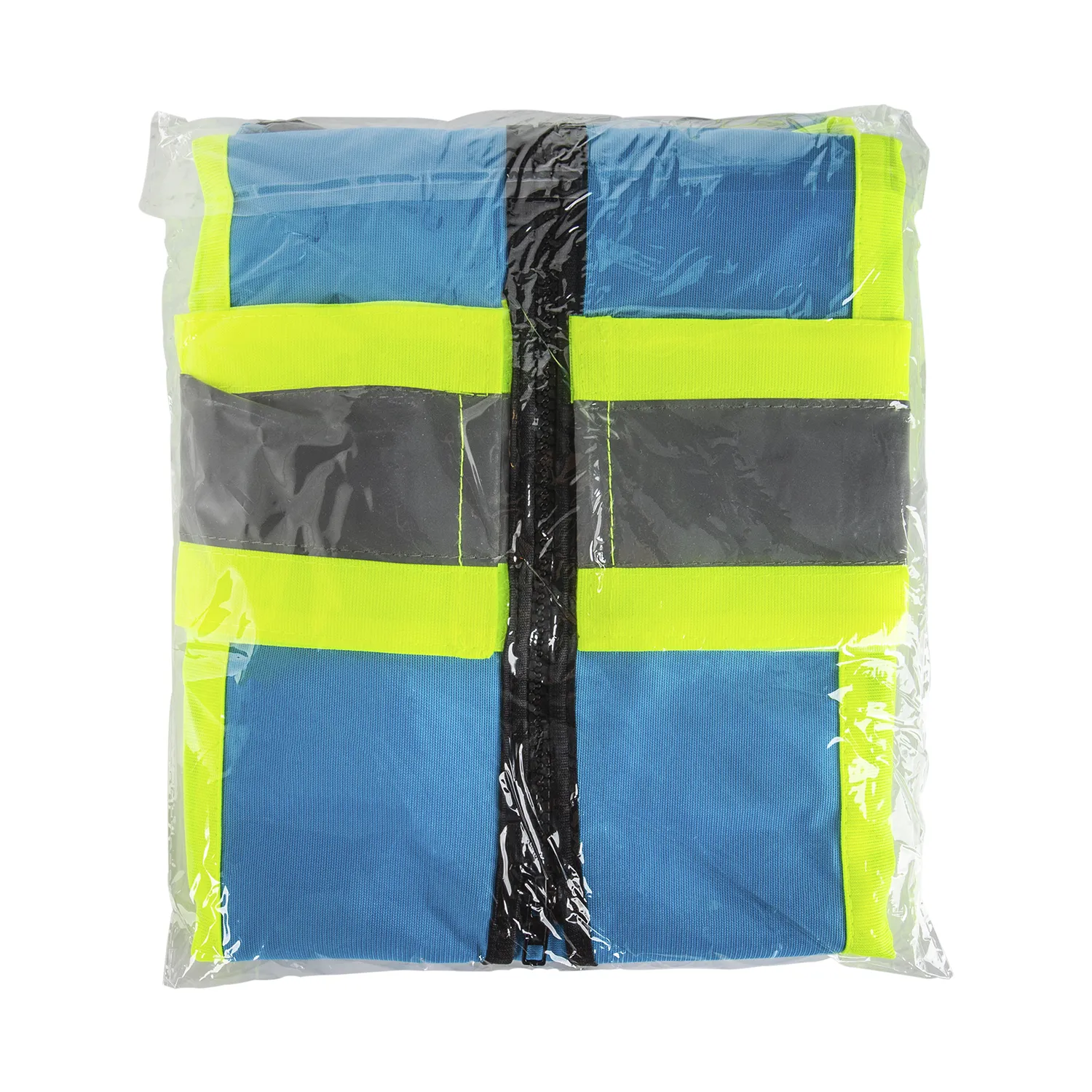 Karat High Visibility Reflective Safety Vest with Zipper Fastening (Blue), Large - 1 pc