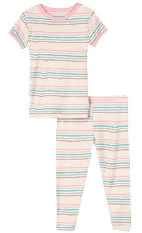 KicKee Pants Cupcake Stripe S/S Pajama Set