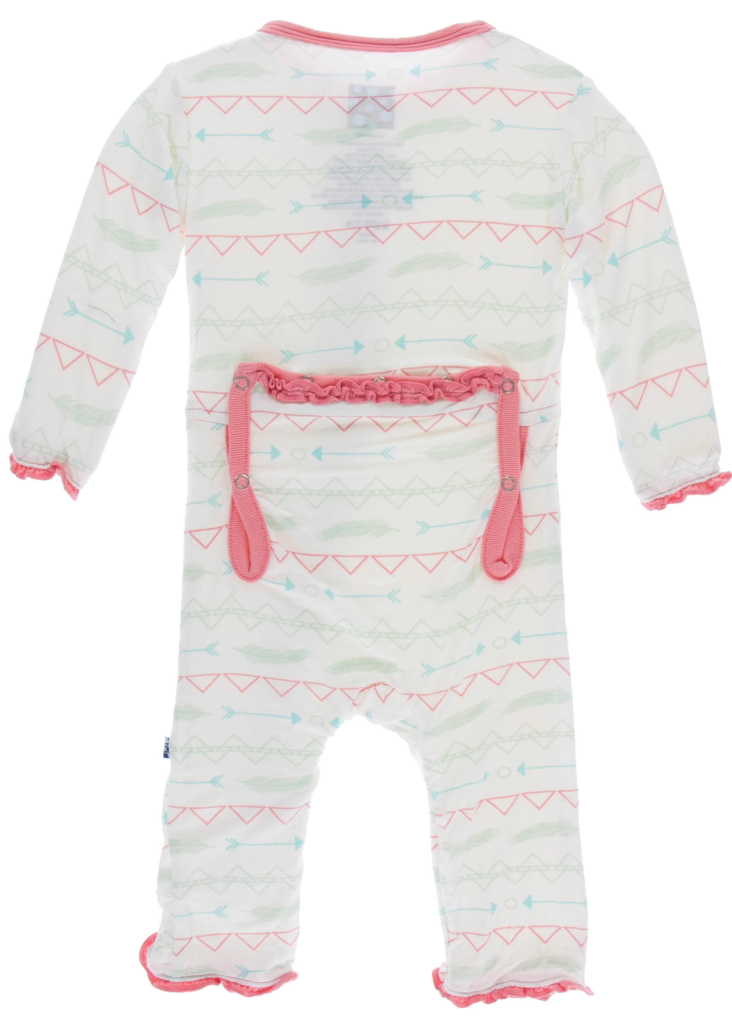 KicKee Pants Pistachio Southwest Muffin Ruffle Coverall with Zipper