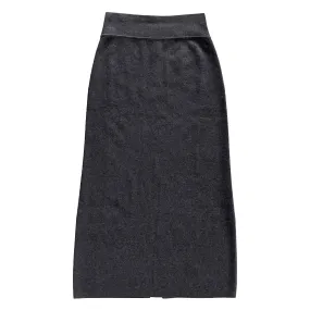 KNIT PENCIL MIDI SKIRT - CHARCOAL