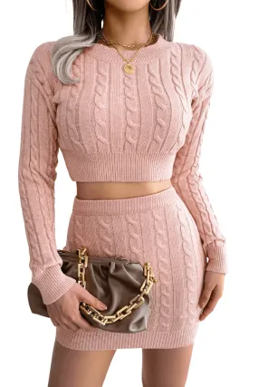 Knitted Sweater   Skirt 2Pcs Set for Women