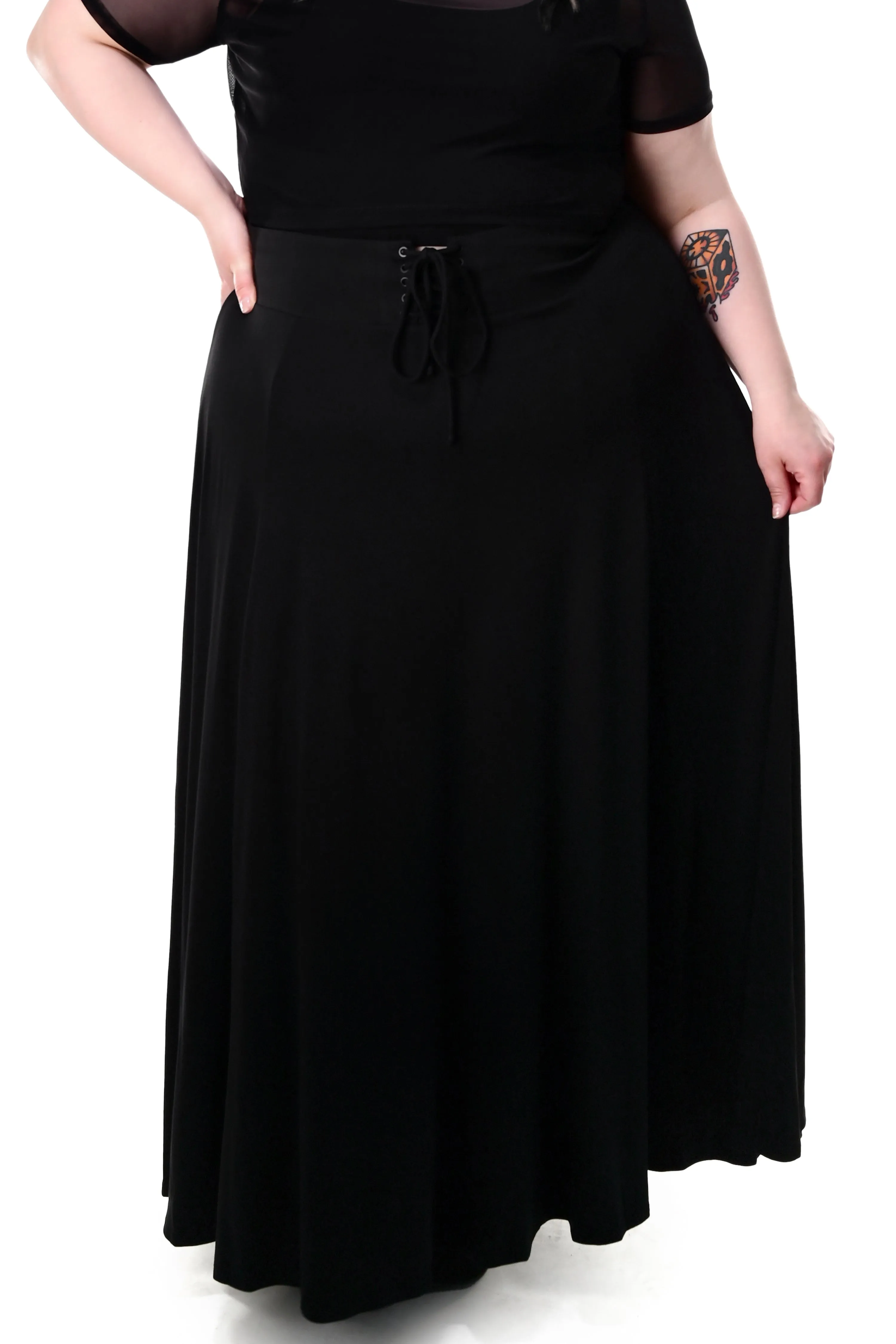 Lace Up Maxi Skirt