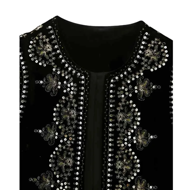 Ladies Embroidered Velvet Vest