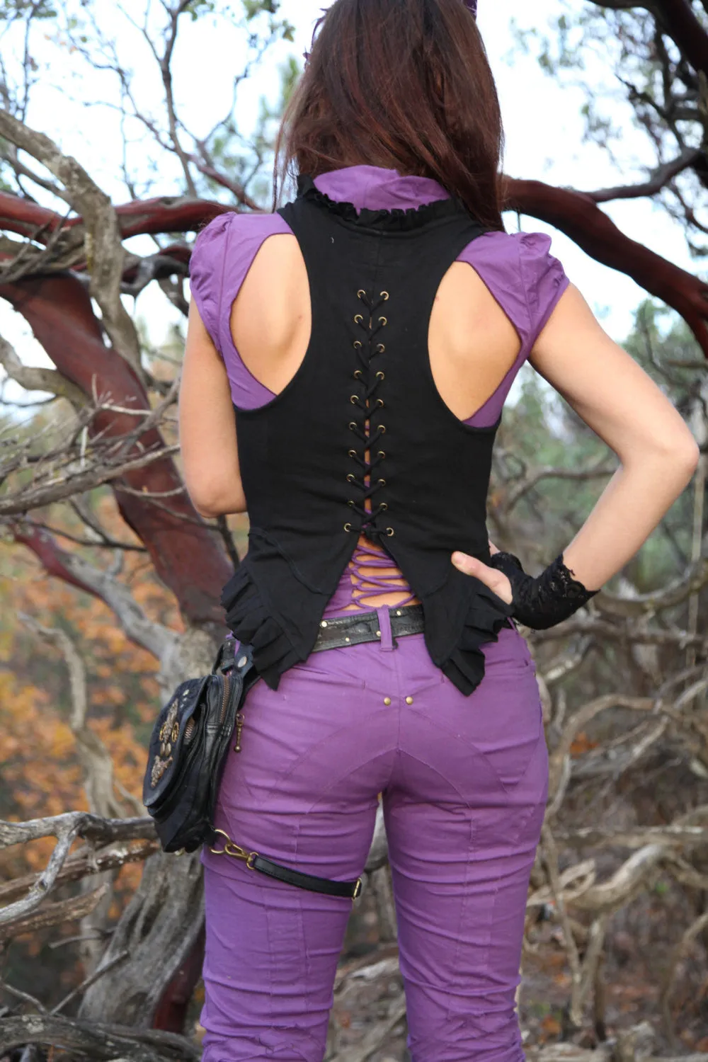 Ladies Fitted Pants - Medium, Purple, Leggings, Light Weight Pants, Steampunk, Burning Man, Hipster, Wanderlusts Pants