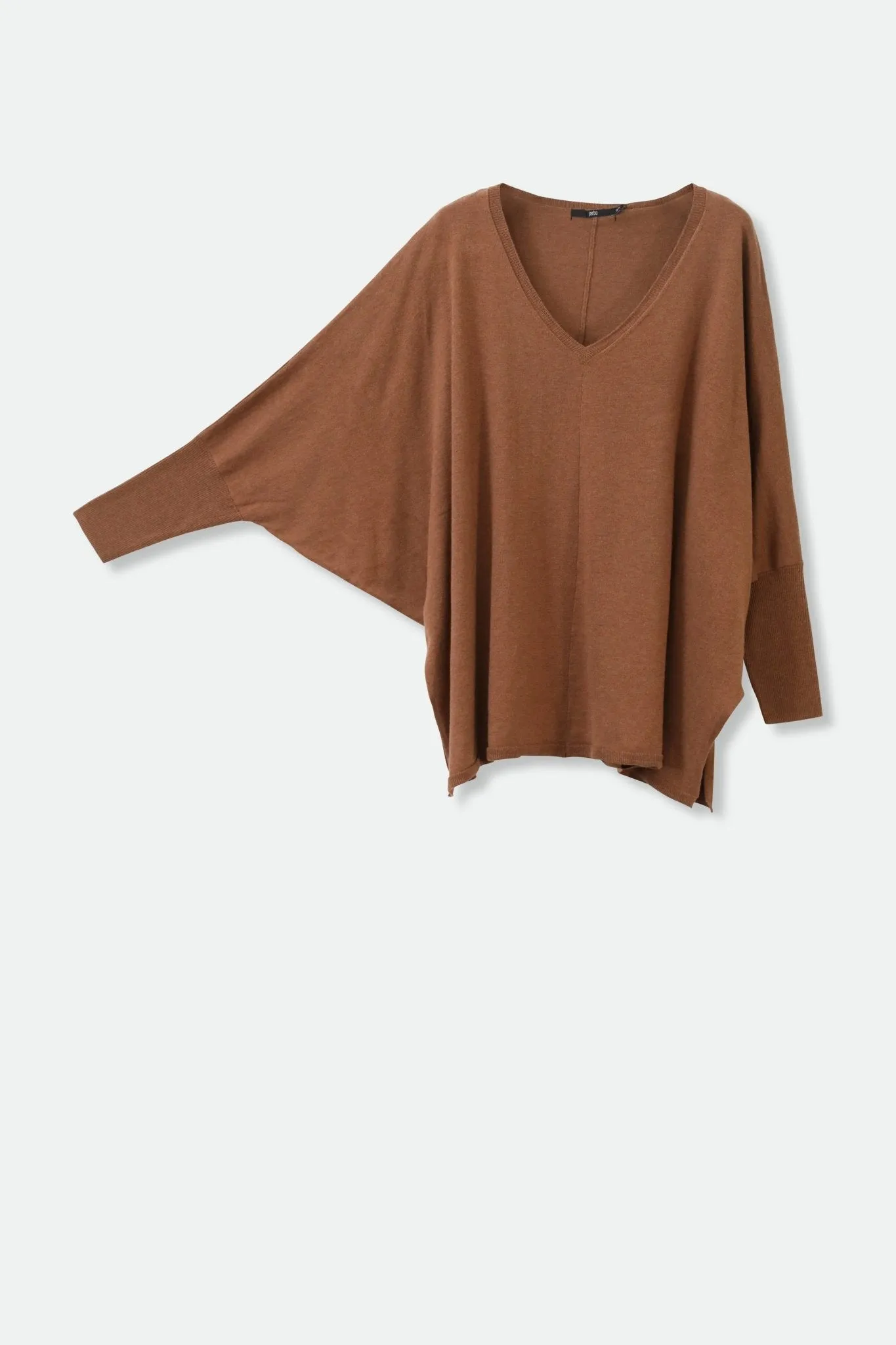 LENA LONG SLEEVE V-NECK PONCHO IN PIMA COTTON KNIT