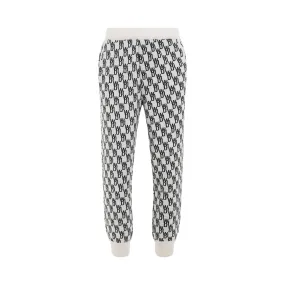 Logo Knit Jacquard Trouser in Ivory