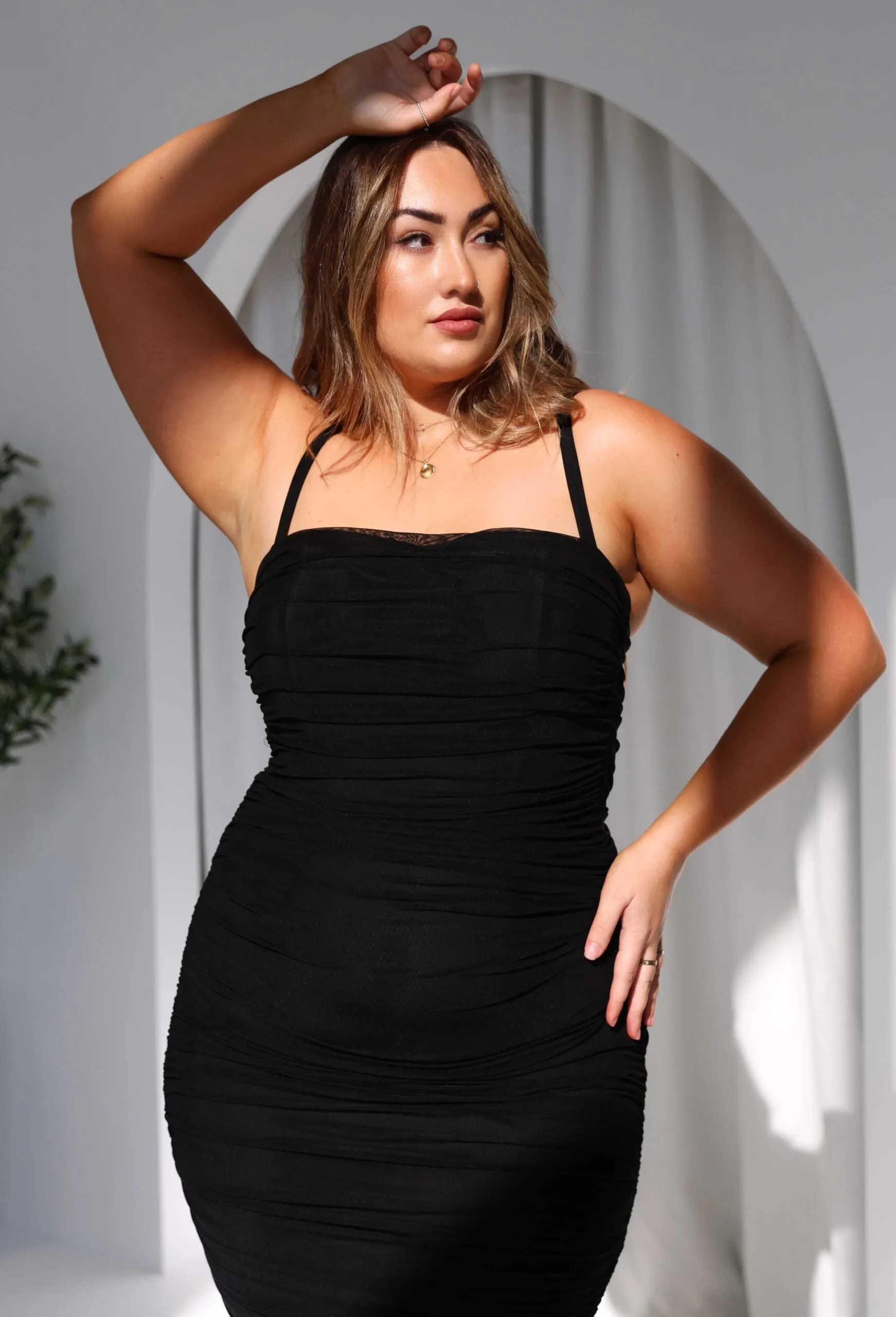 Love You Anyways Mesh Maxi Dress - Black