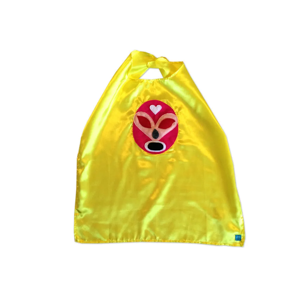 Luchador Rosa - Pink Mexican Wrestler Cape - Yellow