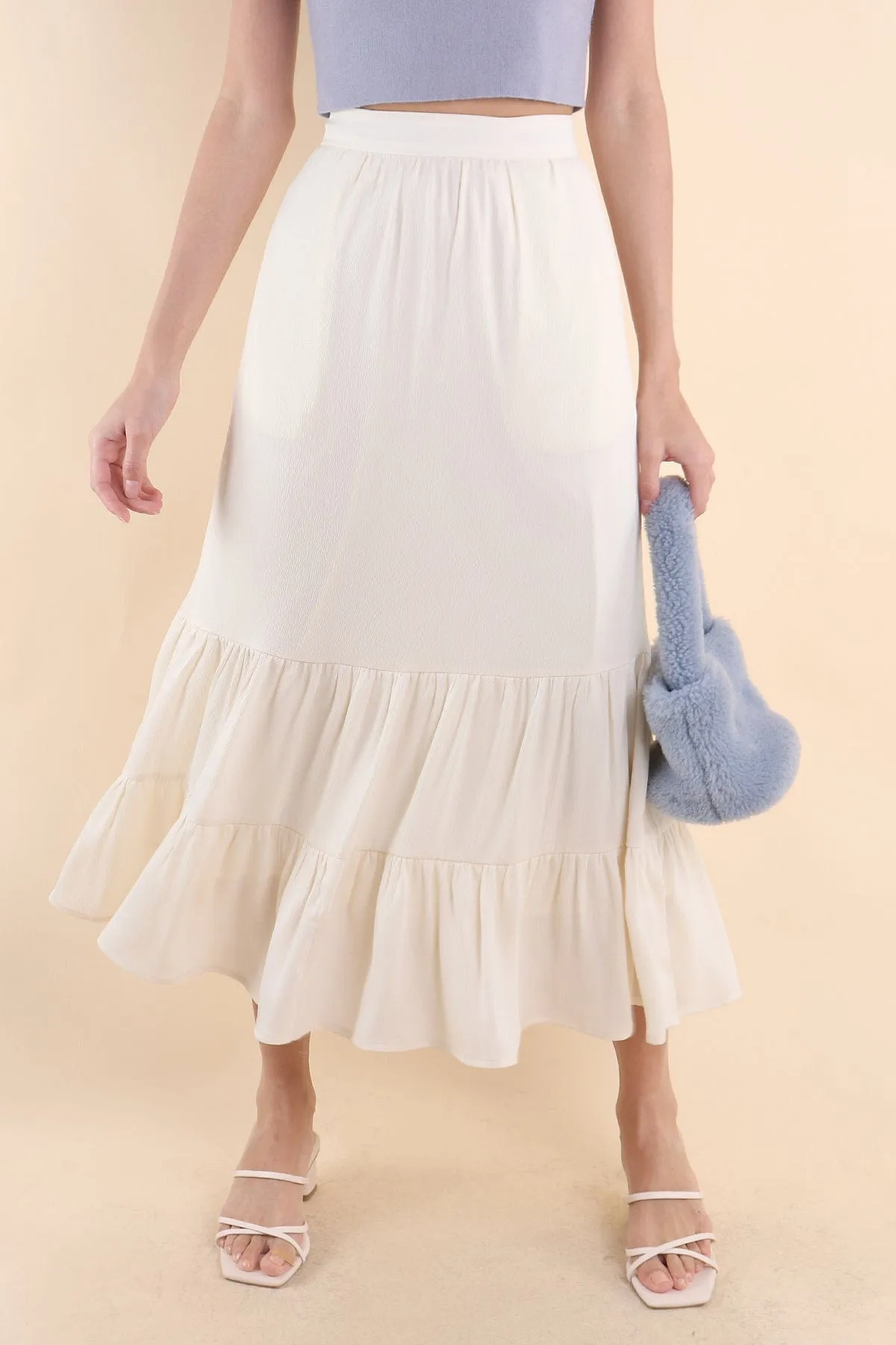 LUMIERE CASCADE SKIRT IN CREAM