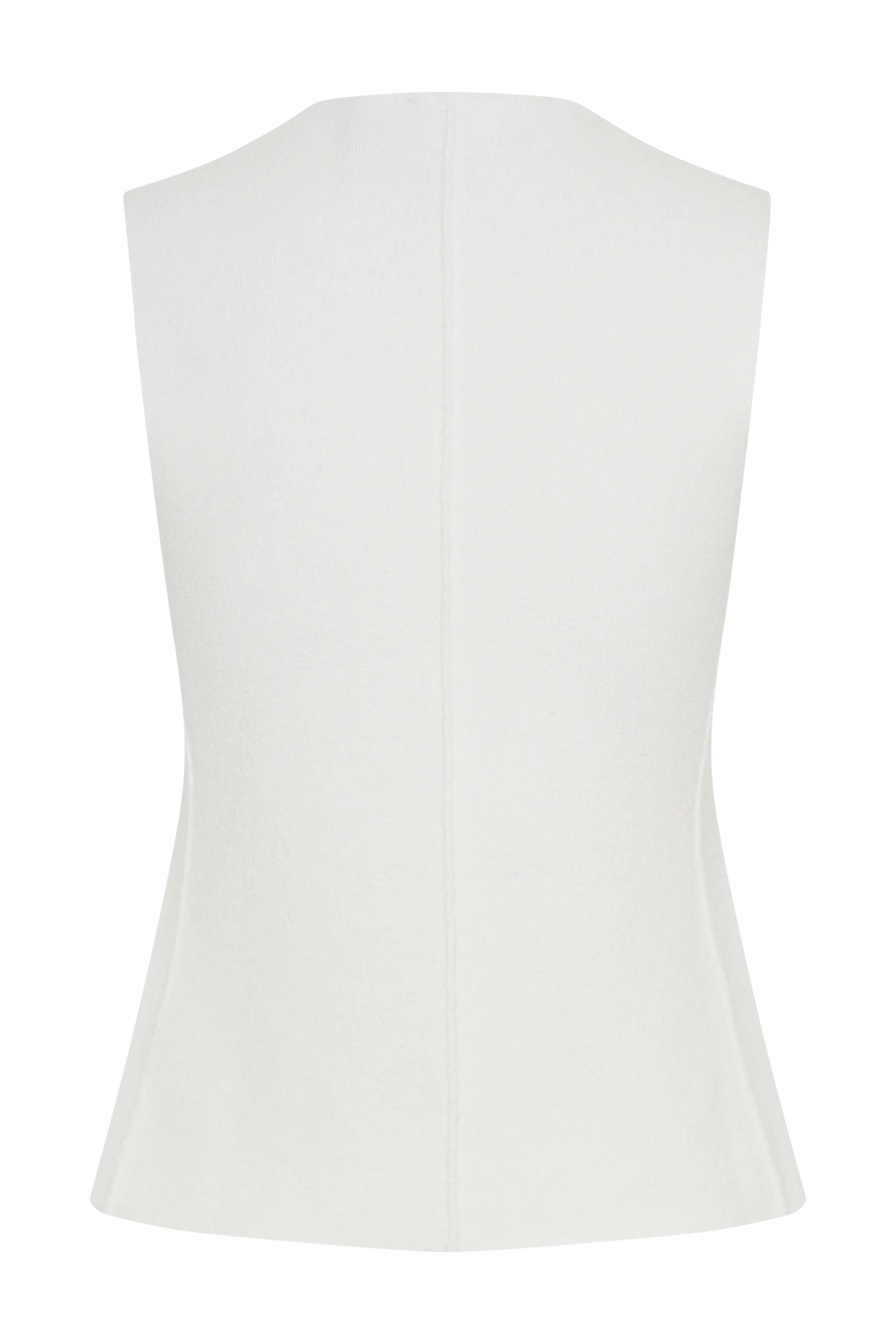 Malika Sleeveless Gold Button Vest - White