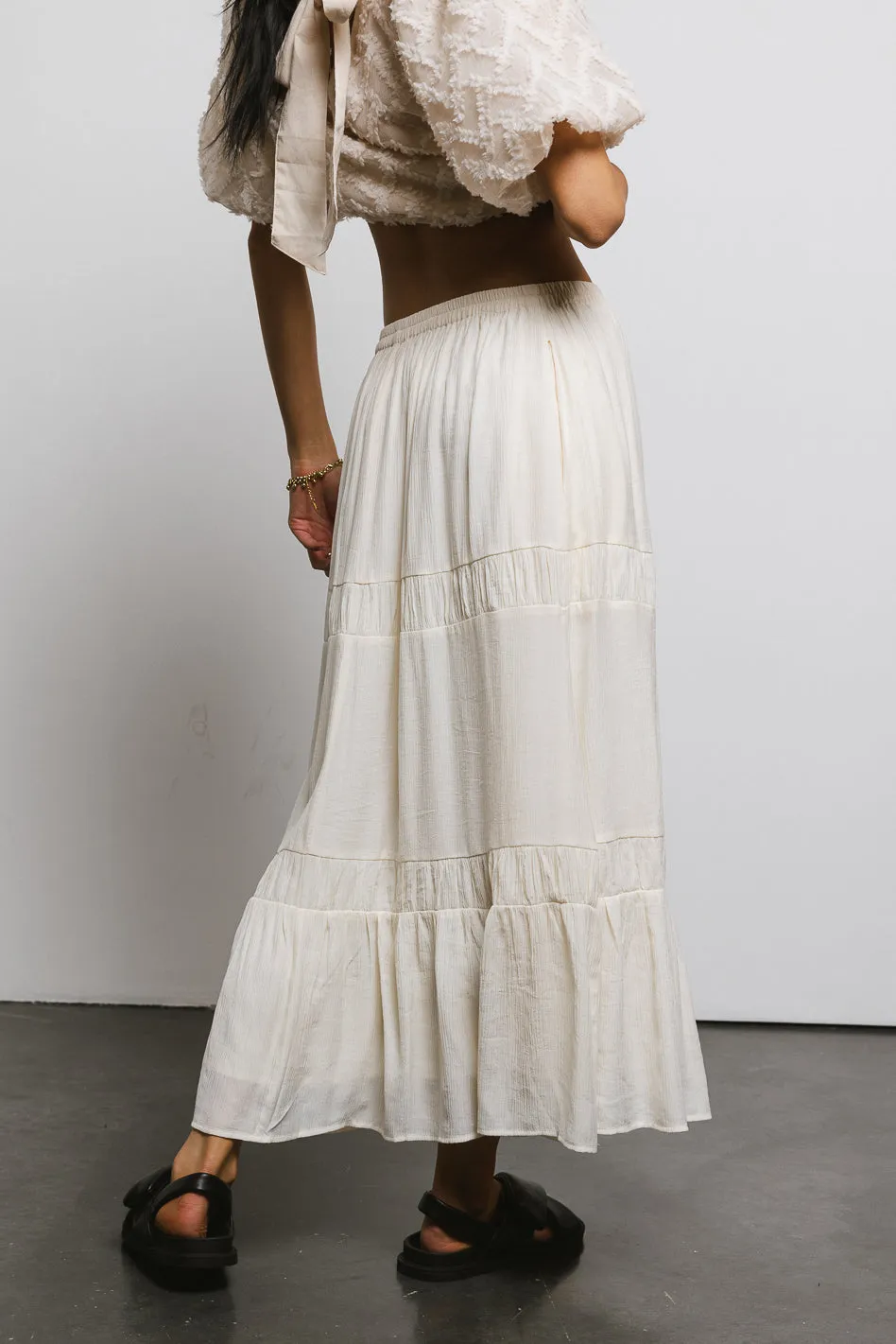 Mckenna Textured Skirt in Cream - FINAL SALE