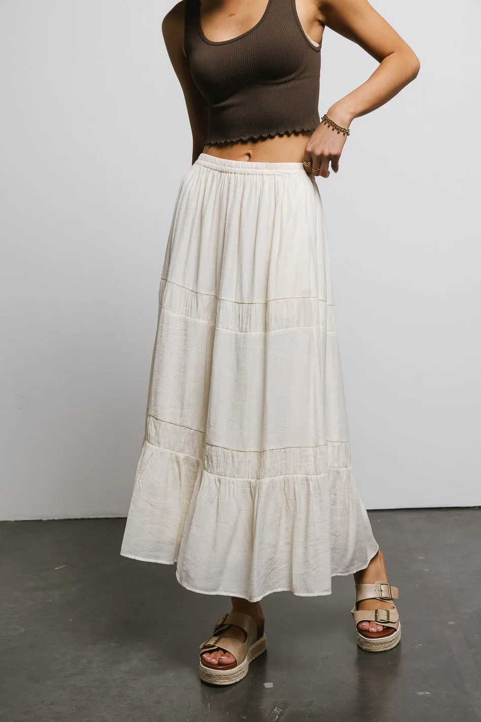 Mckenna Textured Skirt in Cream - FINAL SALE