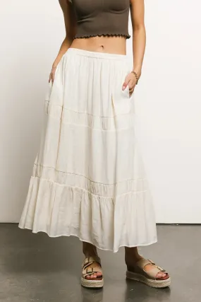 Mckenna Textured Skirt in Cream - FINAL SALE