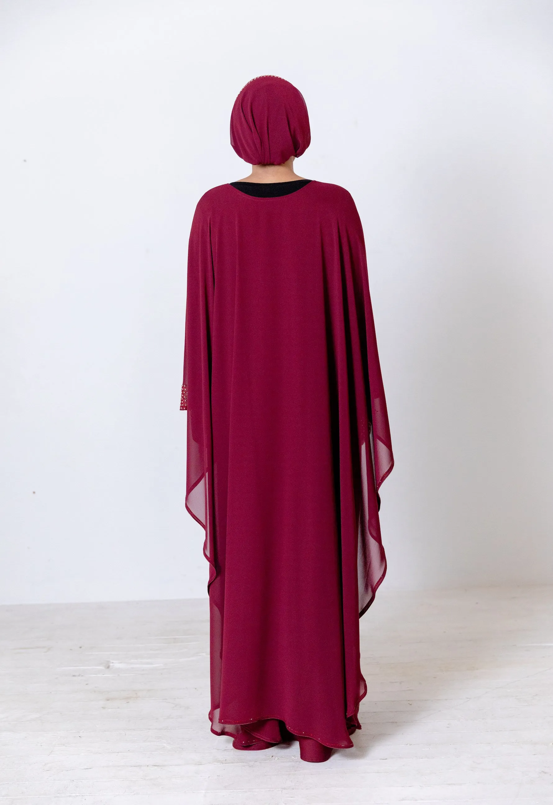 Mena Maroon Abaya