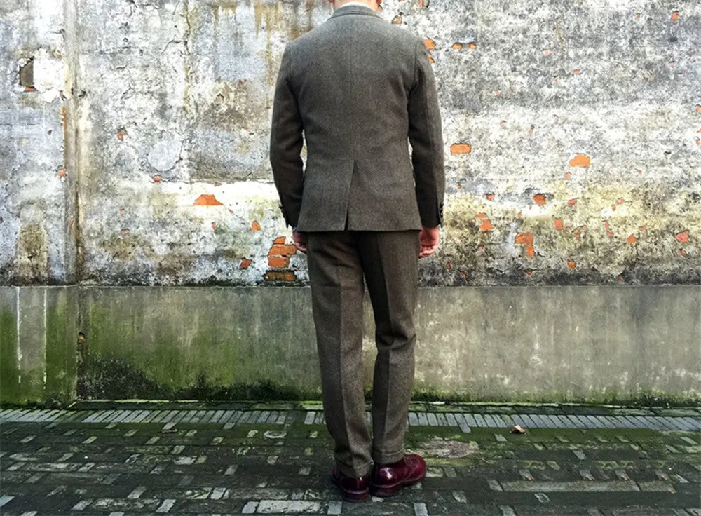 Men's 1920s Herringbone Tweed Pants