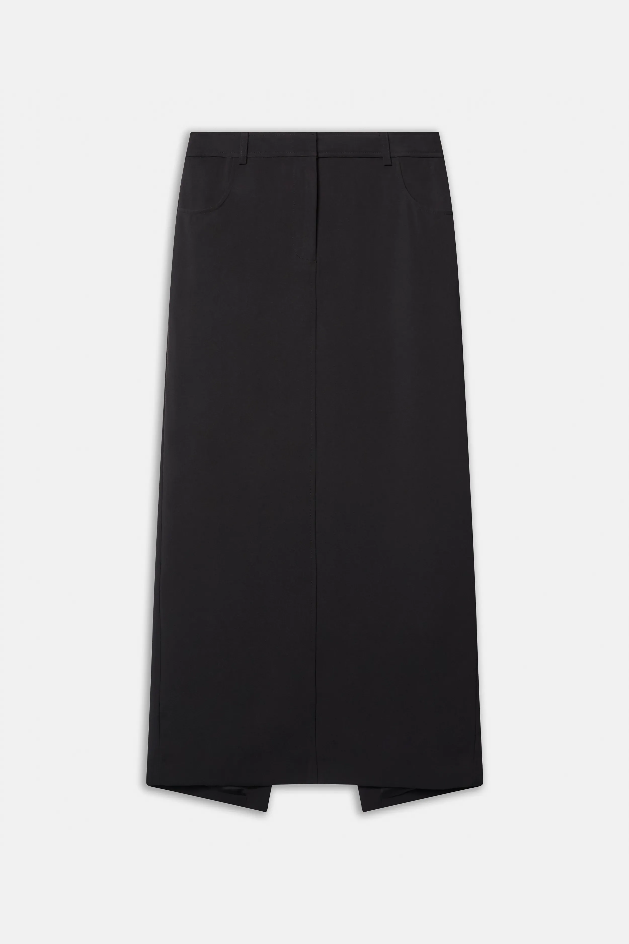 Mid Rise Effortless Maxi Skirt - Black