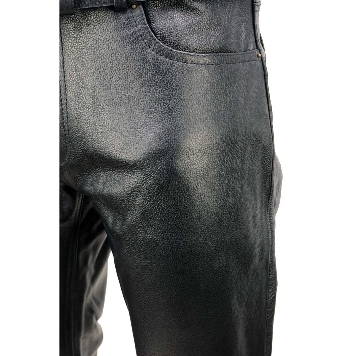 Milwaukee Leather | Classic Fit 5 Pocket Leather Pants for Men - Premium Leather Motorcycle Riding Pants - LKM5790