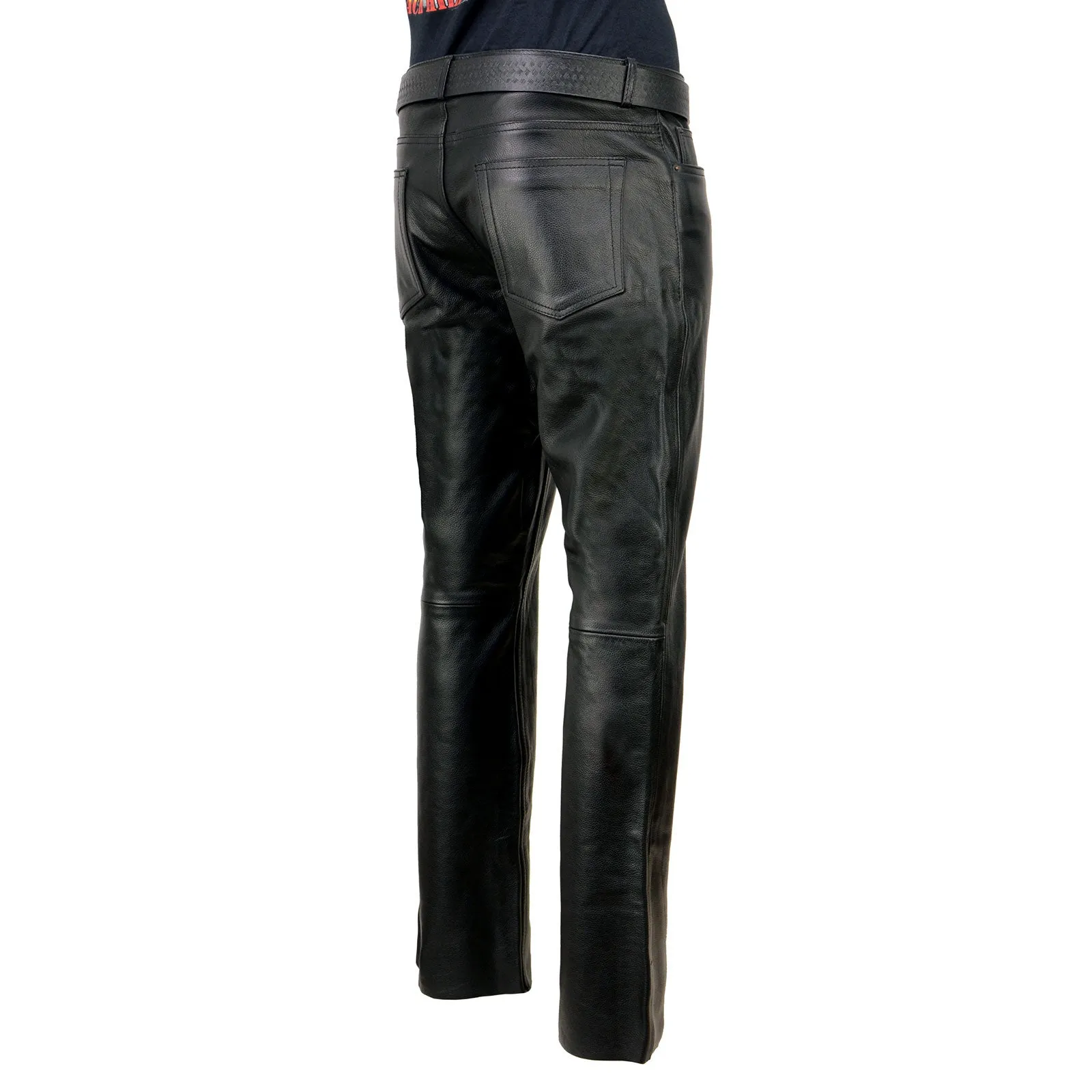 Milwaukee Leather | Classic Fit 5 Pocket Leather Pants for Men - Premium Leather Motorcycle Riding Pants - LKM5790