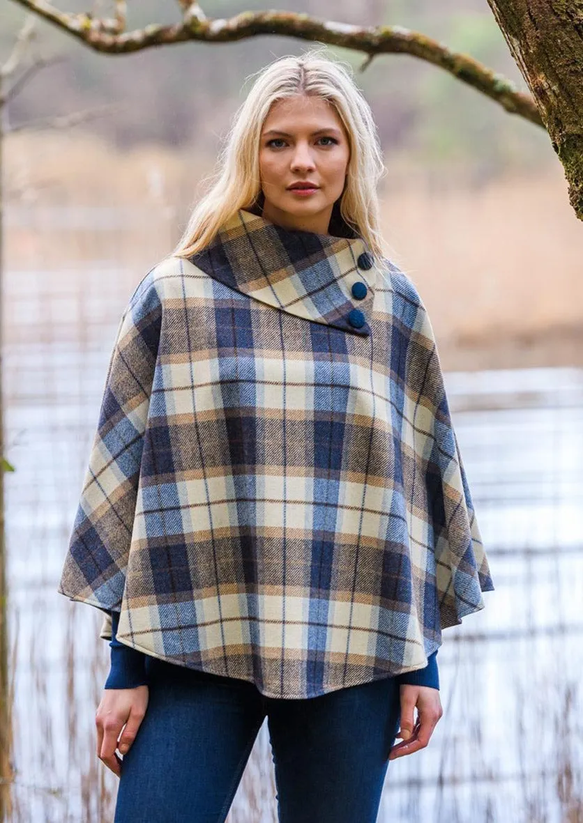 Mucros Poncho | Blue Check