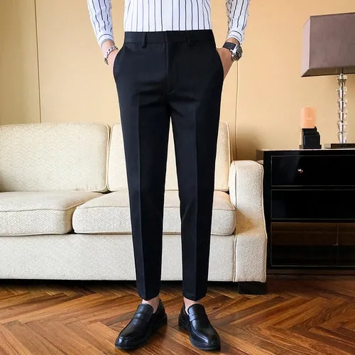 New Business Dress Pants Men Solid Color Office Social Formal Suit Pants Casual Streetwear Wedding Trousers Pantalon Homme