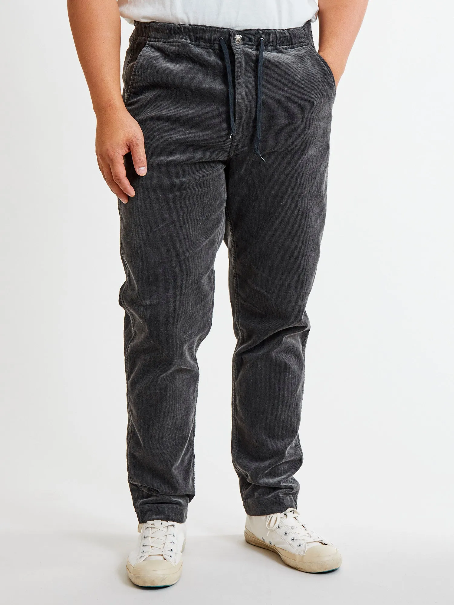 New Yorker Stretch Corduroy Pants in Charcoal Grey