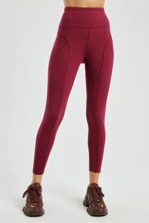 Night Rider High Leggings in Dark Cherry