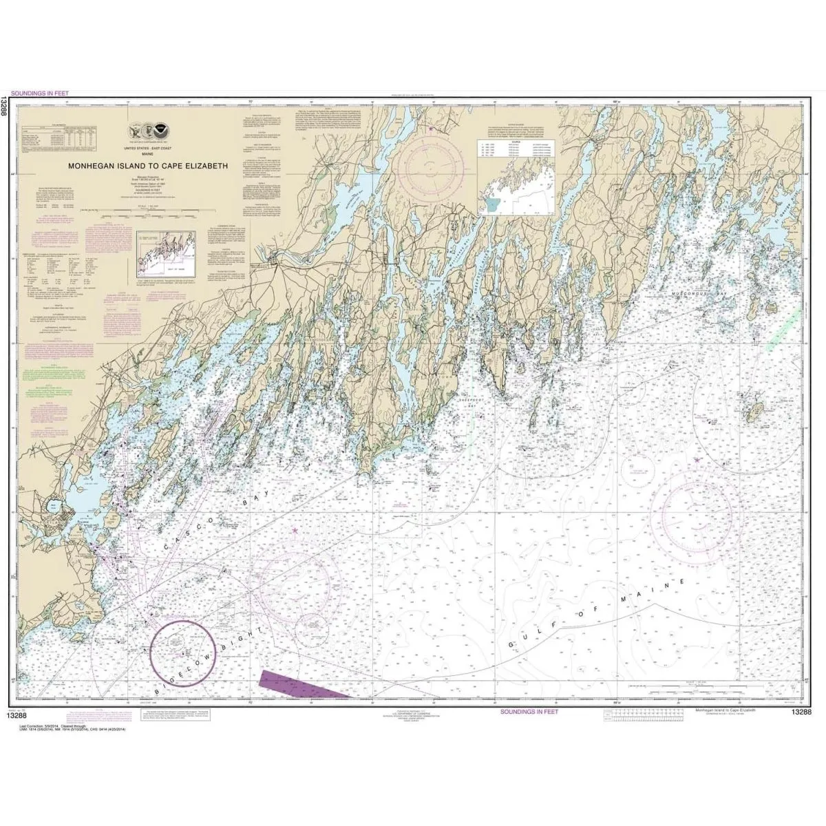 NOAA Chart 13288: Monhegan Island to Cape Elizabeth