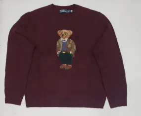 Nwt Polo Ralph Lauren Burgundy Heritage Bear Sweater