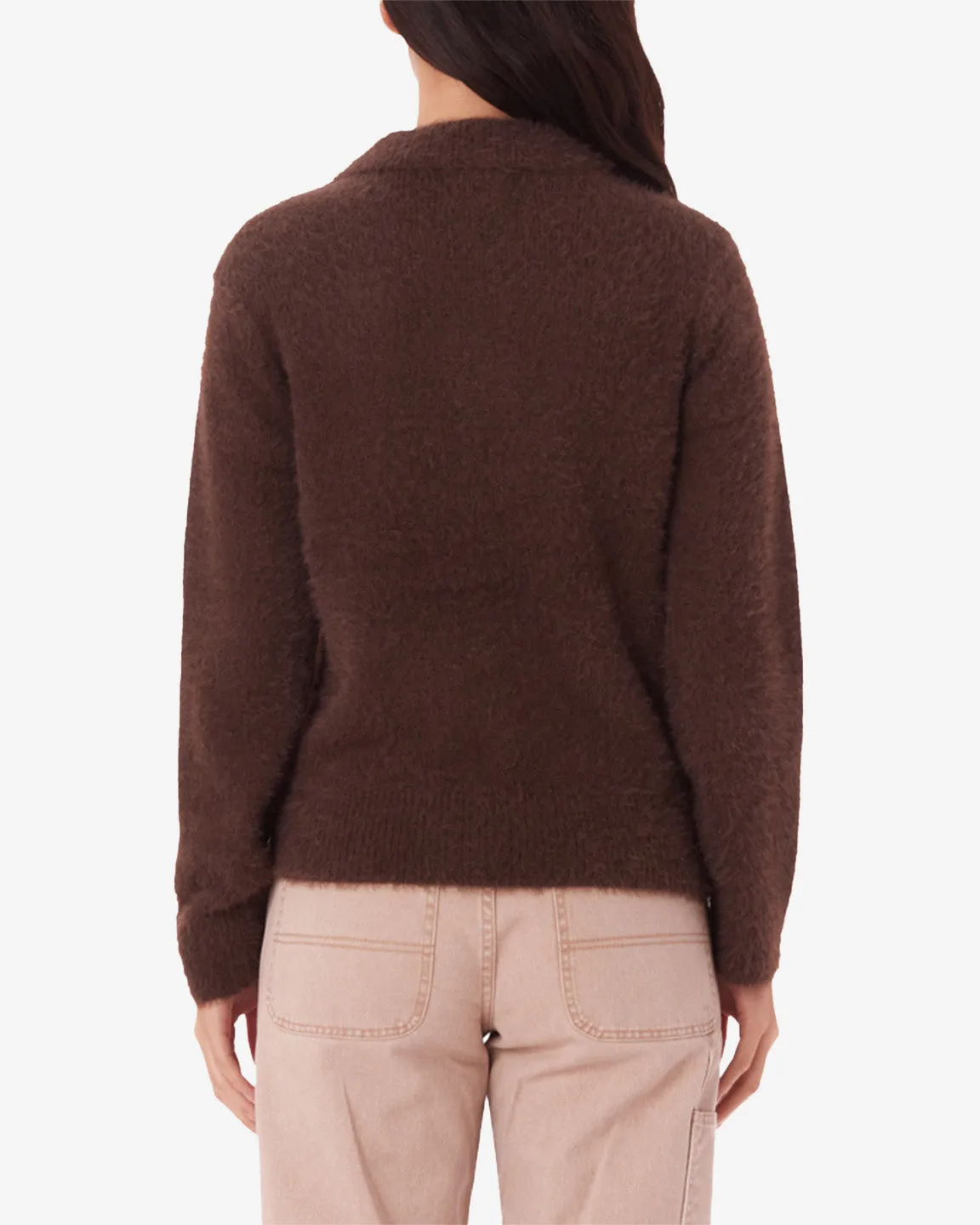 Obey ESME POLO SWEATER - CHOCOLATE