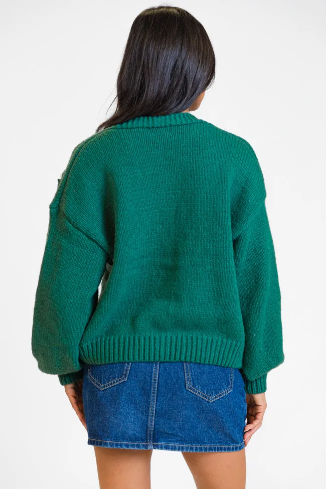 Ole Saint Nick Green Santa Hat Cardigan