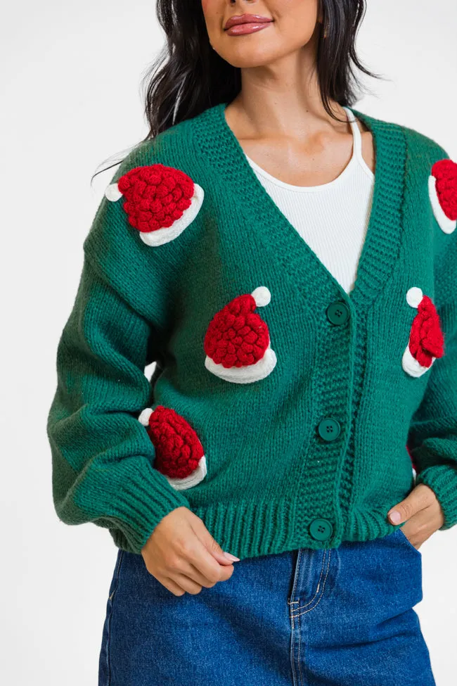 Ole Saint Nick Green Santa Hat Cardigan