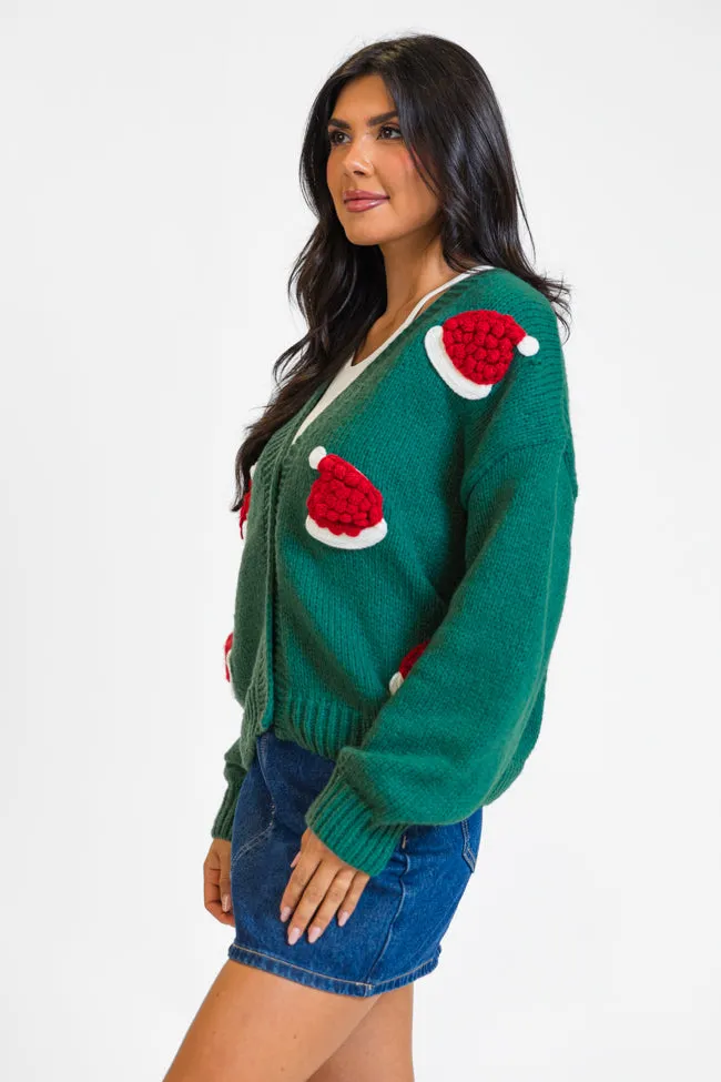 Ole Saint Nick Green Santa Hat Cardigan