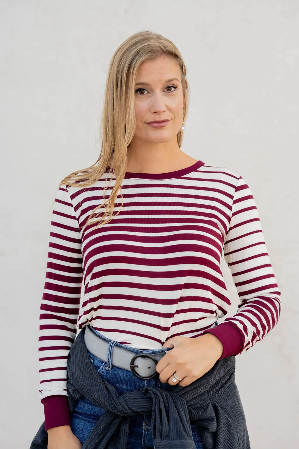 Ombre Striped Long Sleeve Tee