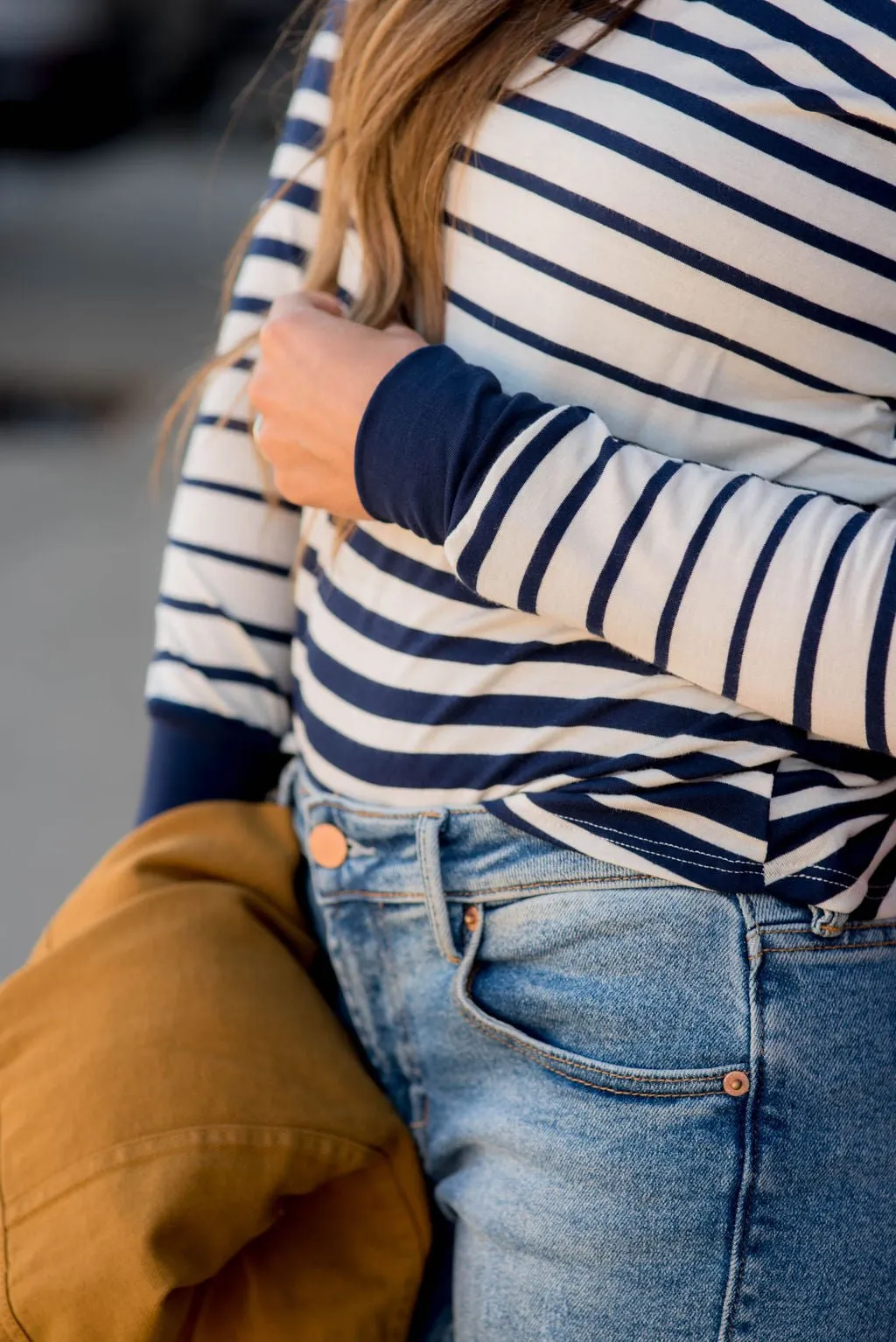 Ombre Striped Long Sleeve Tee