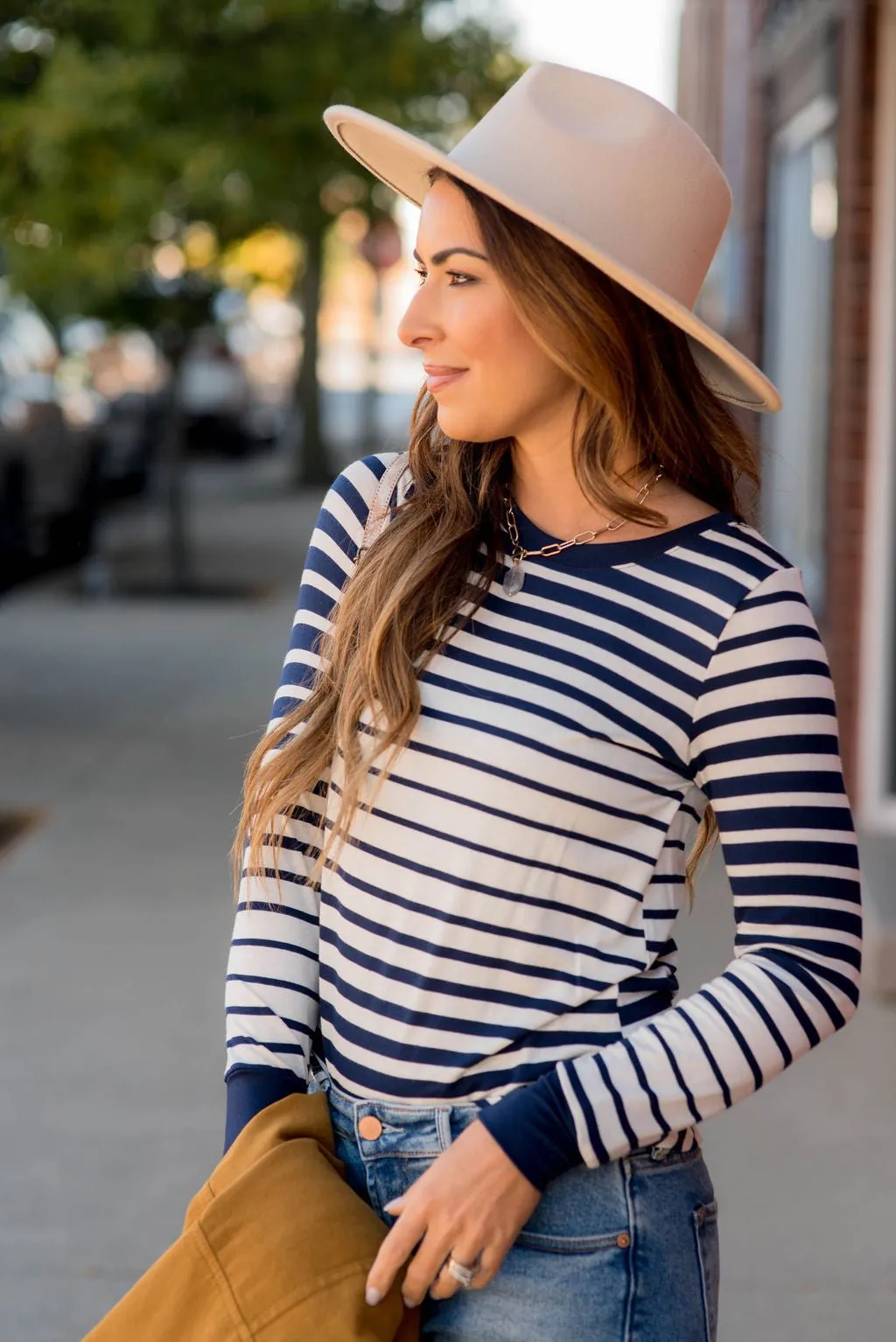 Ombre Striped Long Sleeve Tee