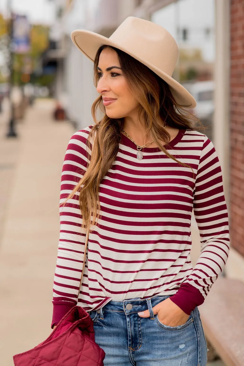 Ombre Striped Long Sleeve Tee