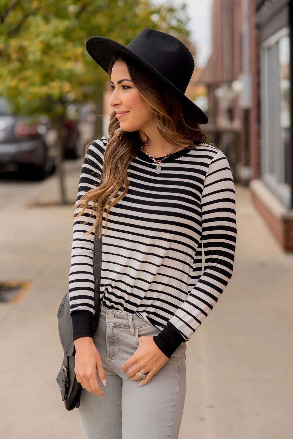 Ombre Striped Long Sleeve Tee