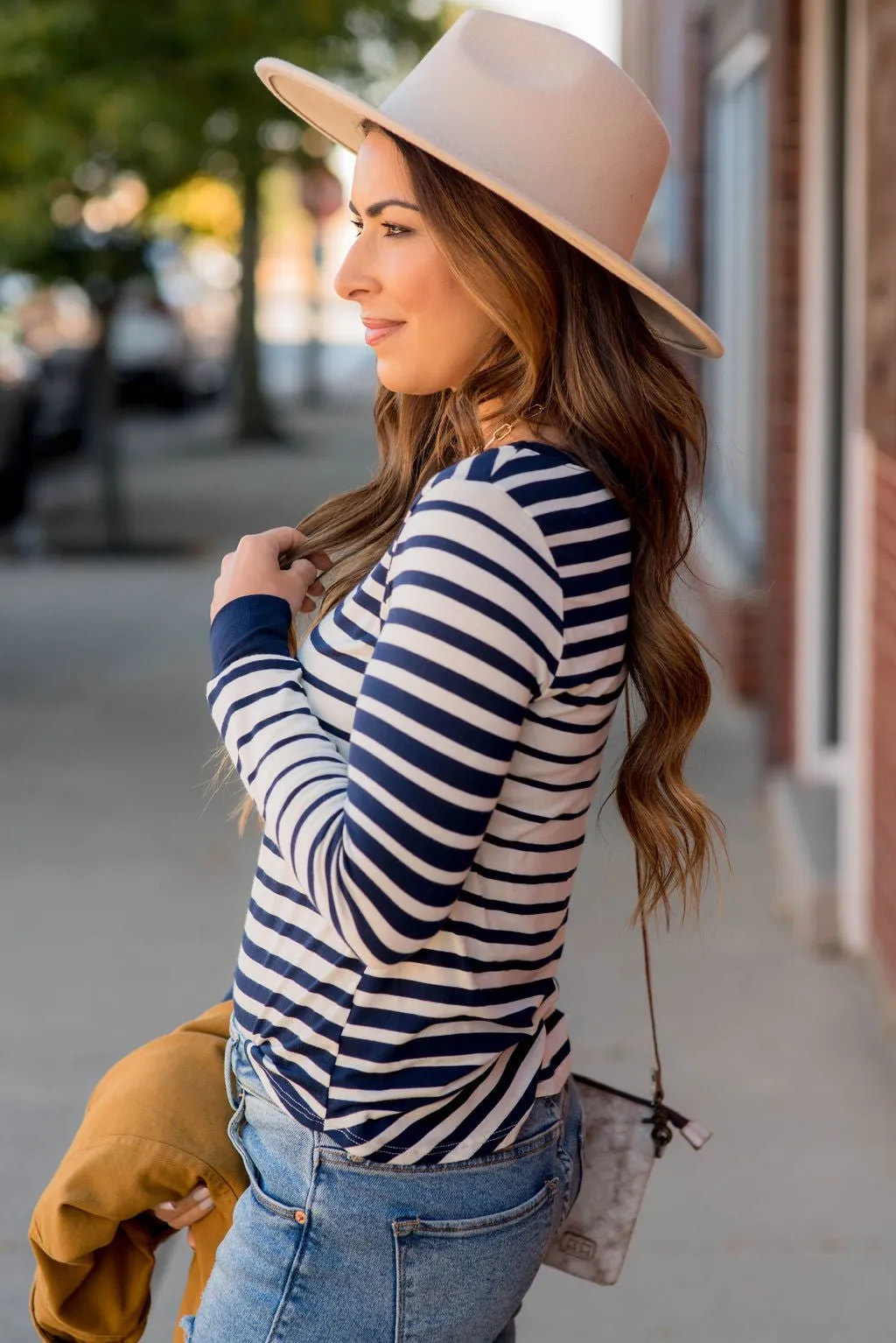 Ombre Striped Long Sleeve Tee