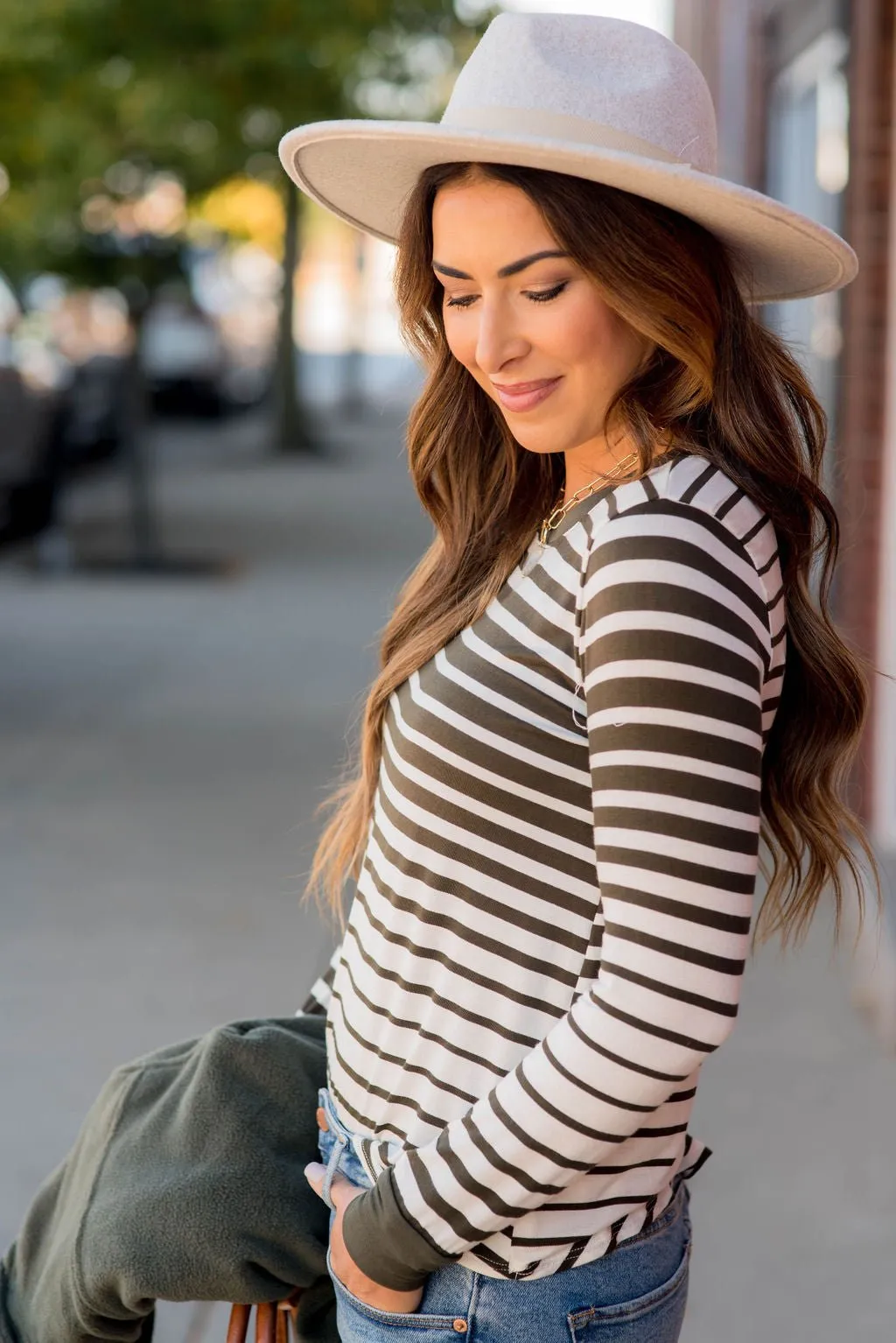 Ombre Striped Long Sleeve Tee