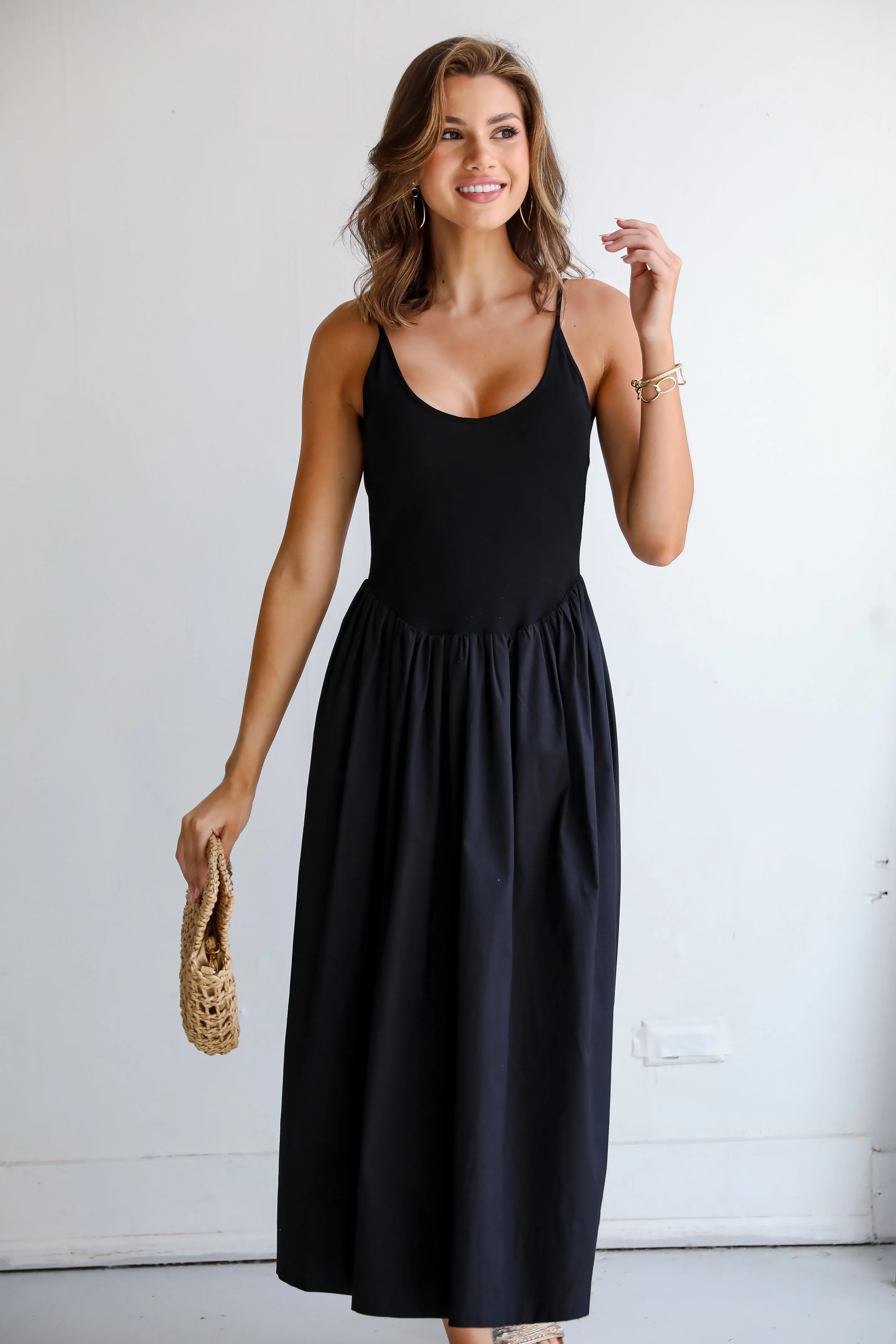 Precious Sentiments Black Contrast Maxi Dress