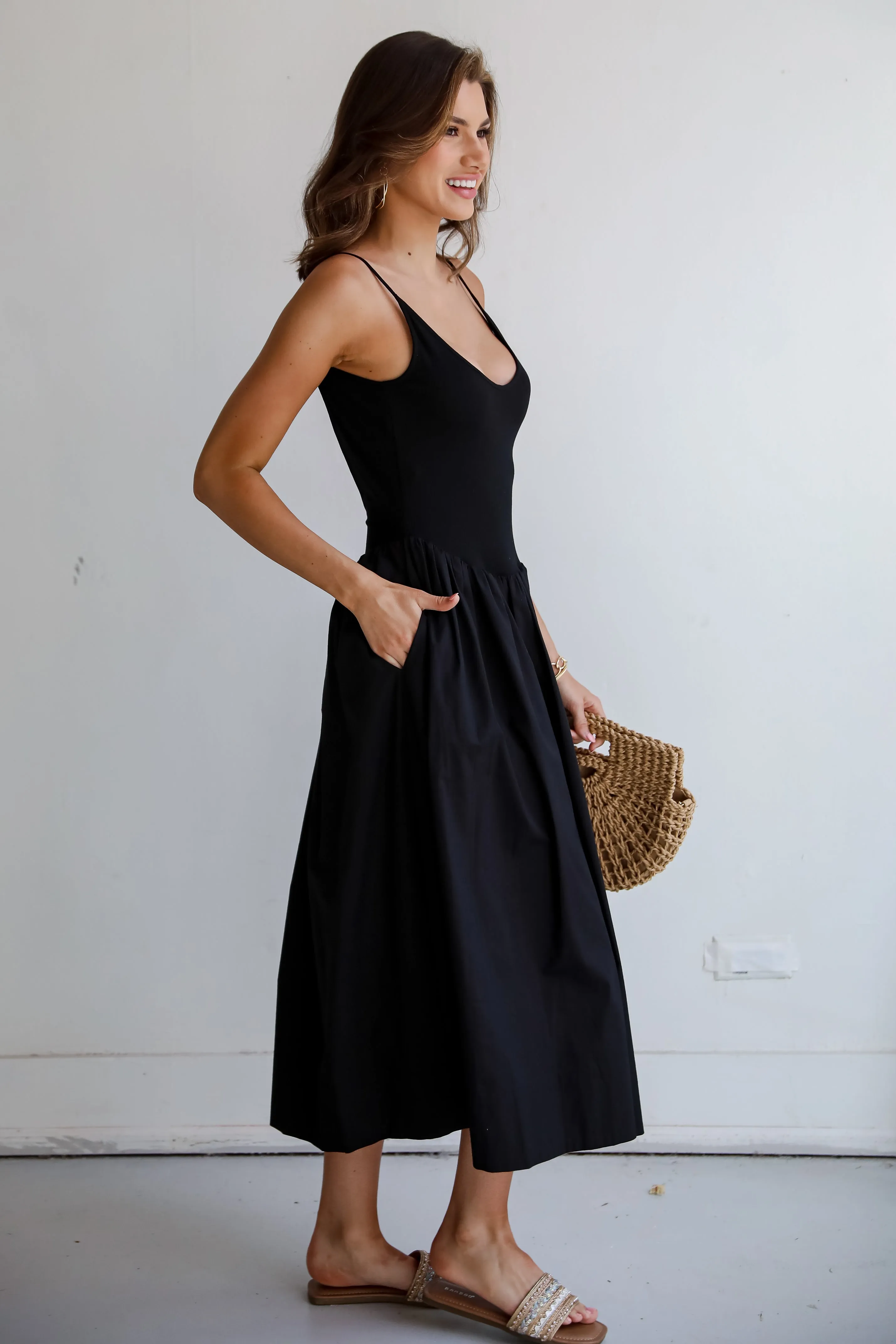 Precious Sentiments Black Contrast Maxi Dress