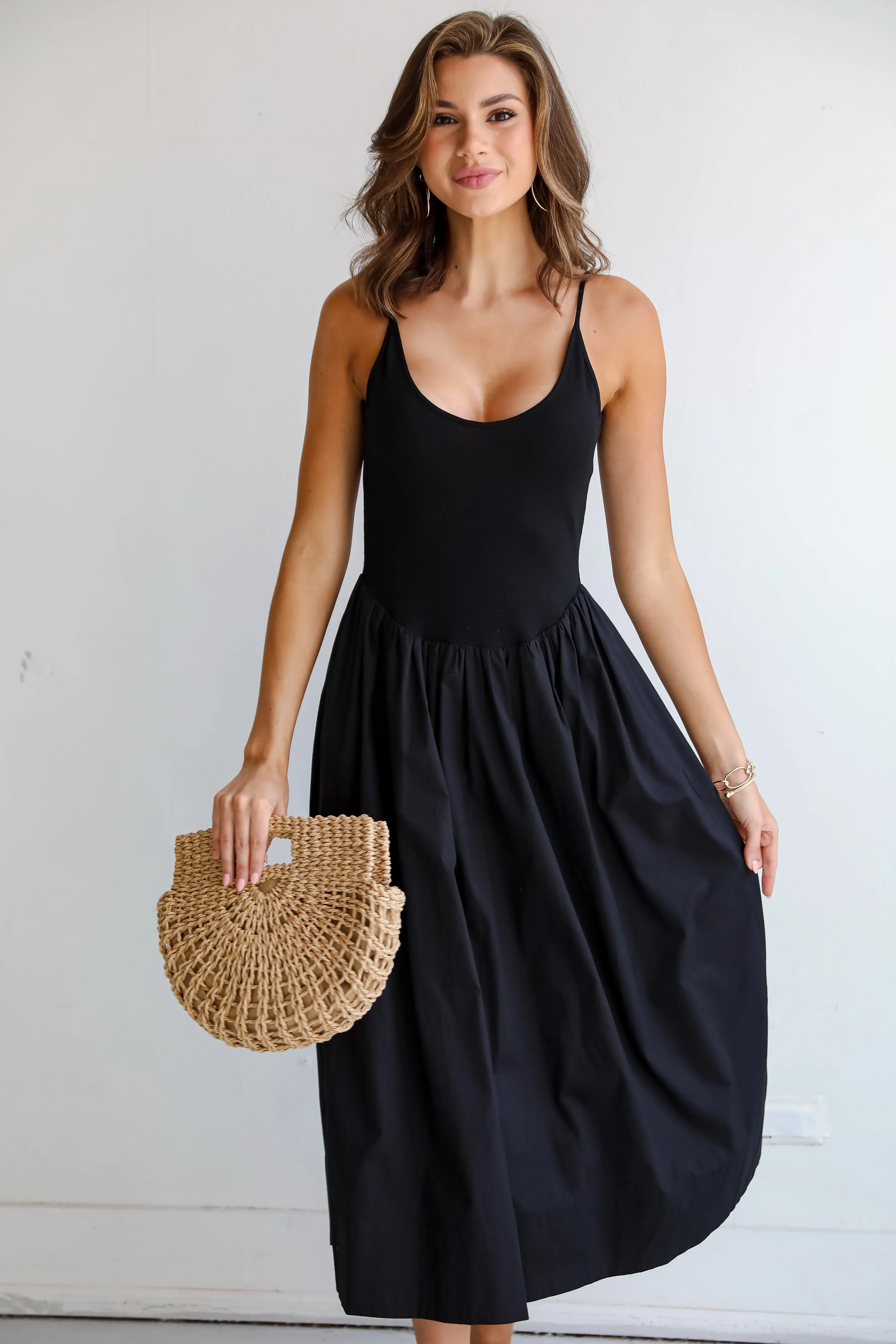 Precious Sentiments Black Contrast Maxi Dress