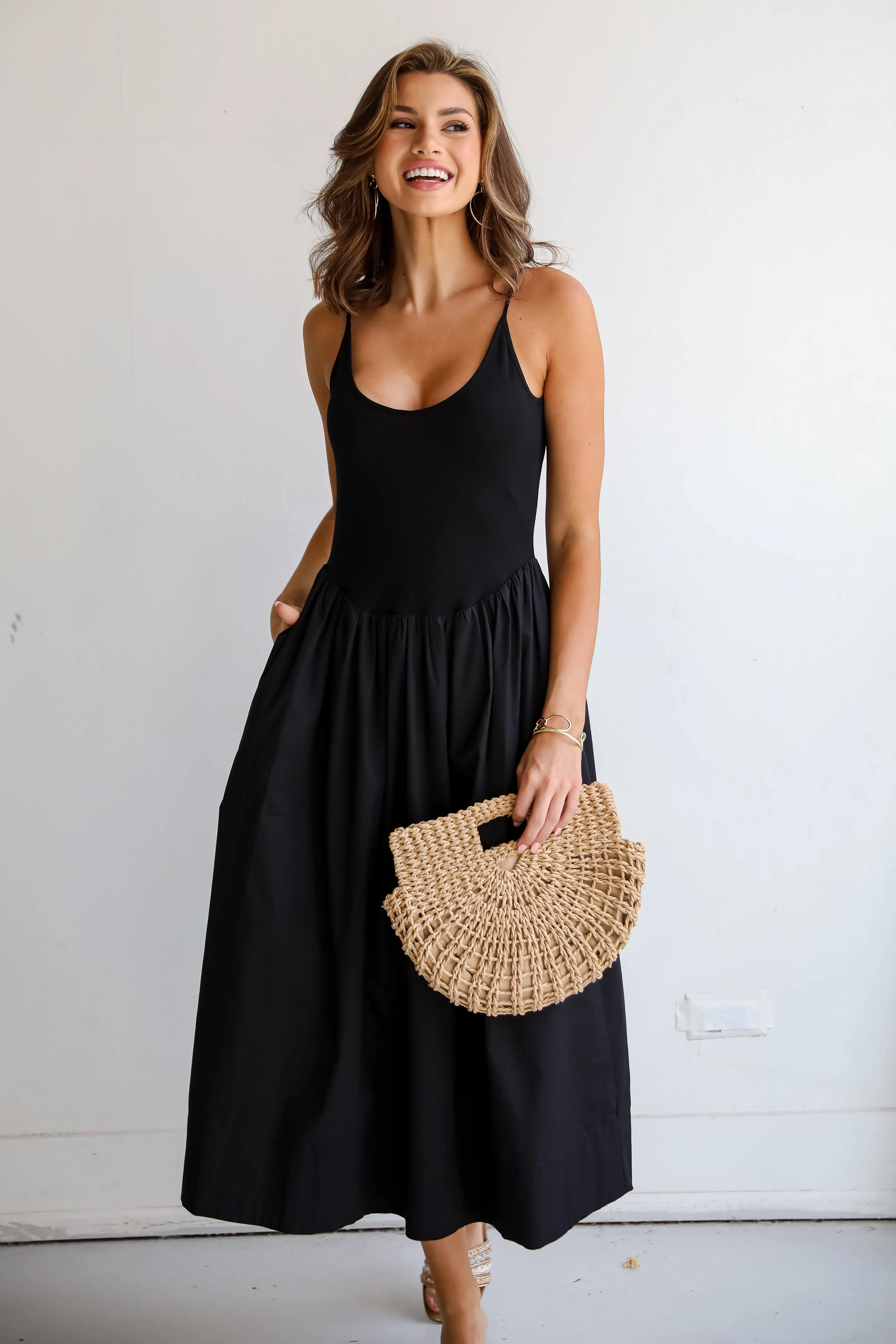 Precious Sentiments Black Contrast Maxi Dress