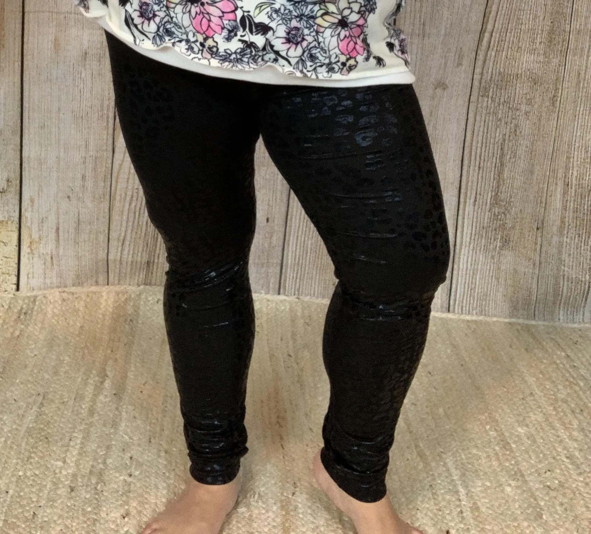 Purrfect Pleather Print Leggings