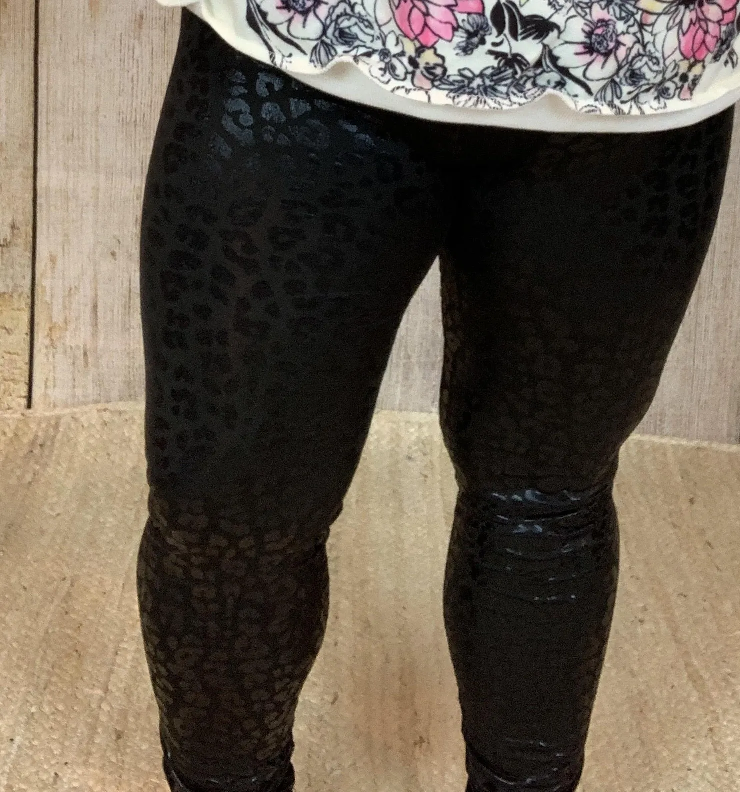 Purrfect Pleather Print Leggings