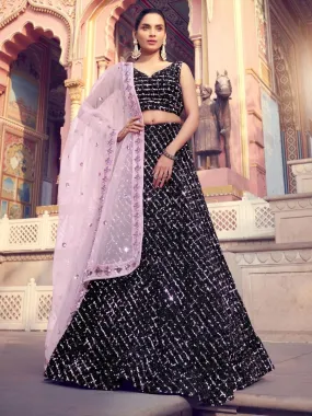 Redefined Black Partywear Lehenga Choli