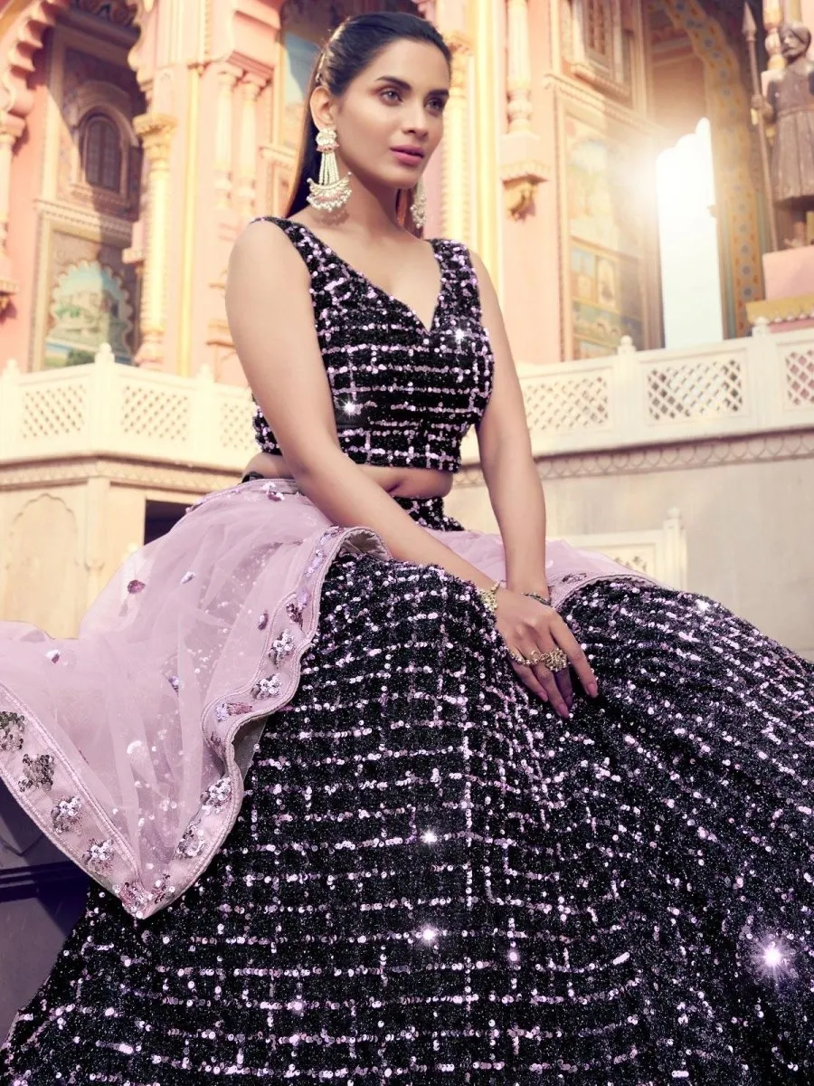 Redefined Black Partywear Lehenga Choli