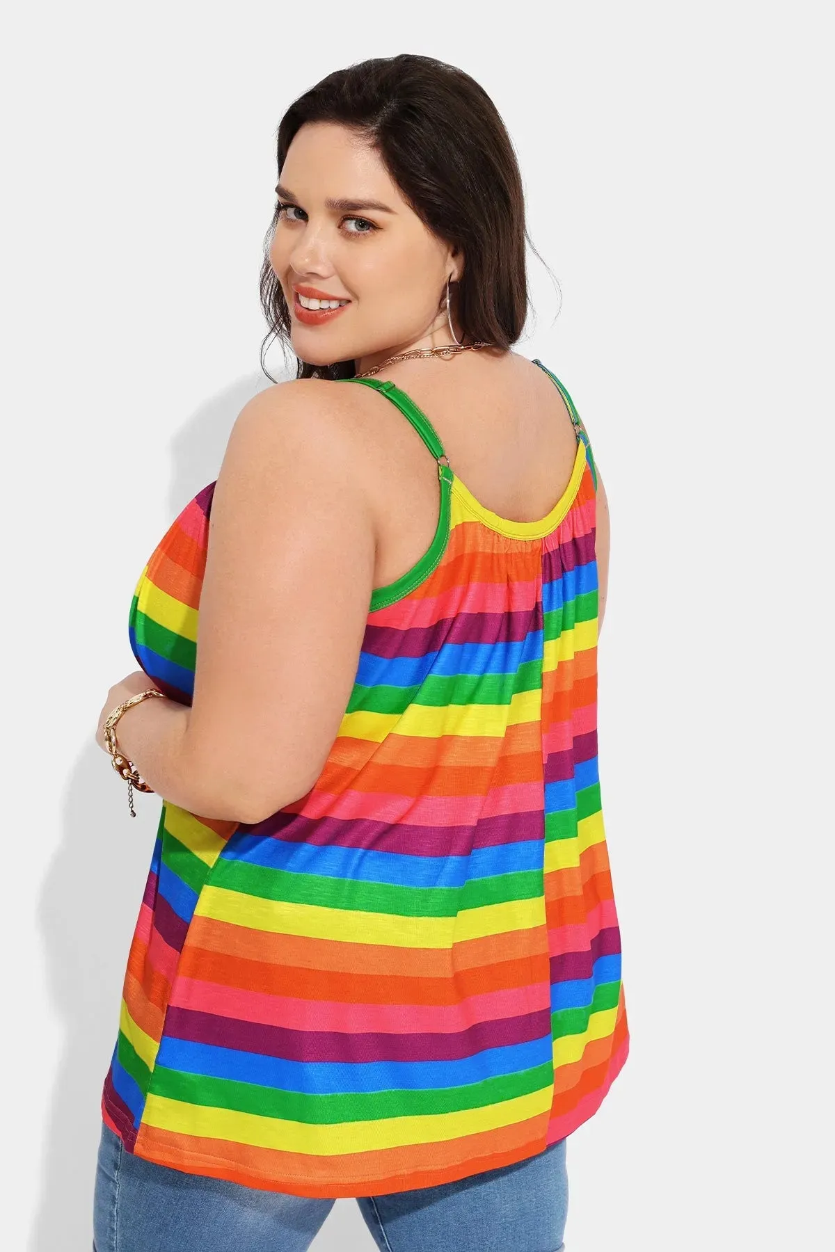 Ritera Sexy Rainbow Stripe Camisole Tank